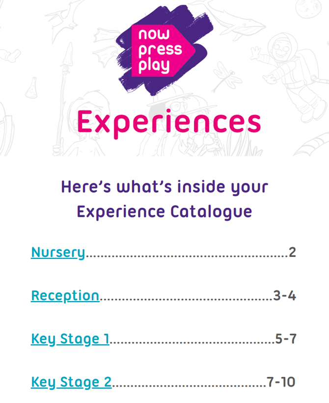 Experience Catalogue Screenshot